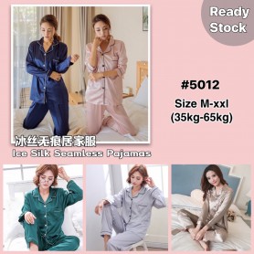 Ice Silk Pajamas  Long Sleeve Long Pants 310